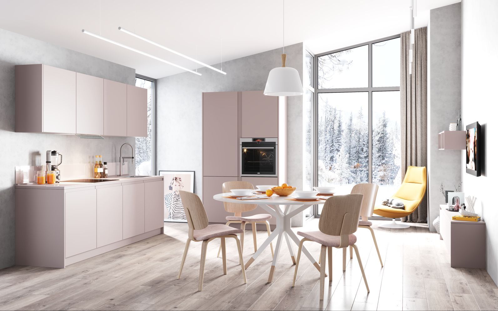 Какой розовый цвет в интерьере кухни будет смотреться лучше всего?