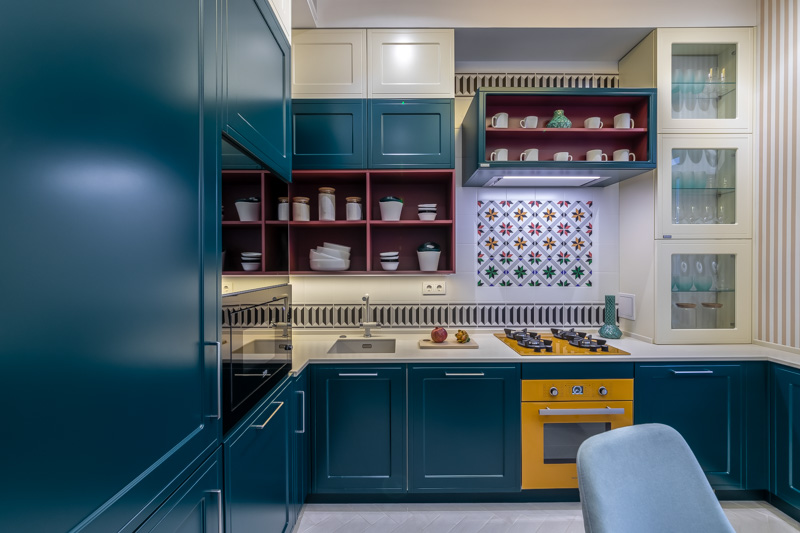 Синие кухни: особенности восприятия цвета